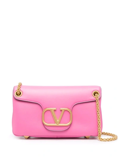 Shop Valentino Stud Sign Shoulder Bag In Pink