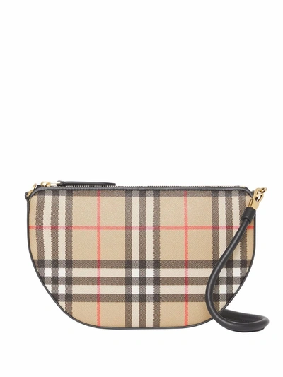 Shop Burberry Olympia Vintage Check Pouch In Black