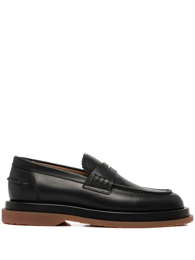Shop Buttero Laboratorio Chunky Leather Loafers In Black