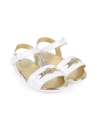 Shop Versace Medusa-motif Sandals In White