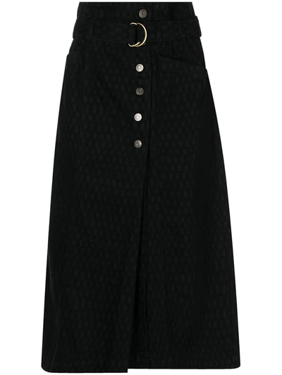 Shop Ulla Johnson Ryan Checked Cotton Skirt In Black