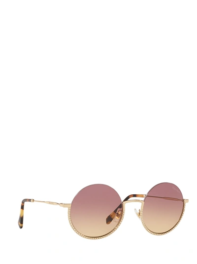 Shop Miu Miu Eyewear Sunglasses In Pale Gold