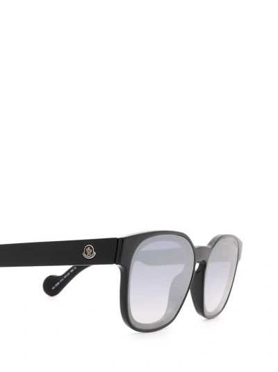 Moncler Ml0086 Shiny Black Unisex Sunglasses In Shiny Black