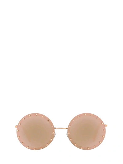 Shop Valentino Eyewear Sunglasses In Rose Gold Plated