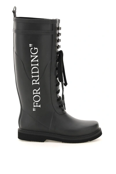Shop Off-white 'for Riding' Rainboots In Black