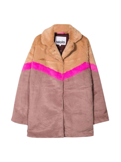 Shop Molo Kids Brown Teen Coat In Marrone