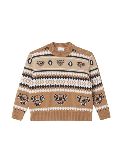 Shop Burberry Camel Sweater In Cammello