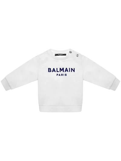 Shop Balmain Paris Kidds Sweatshirt In White