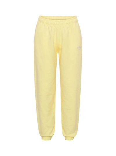 Shop Rotate Birger Christensen Mimi Organic Cotton Yellow Joggers With Logo