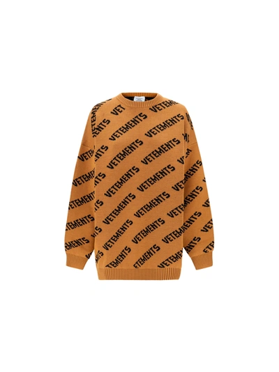 Shop Vetements Sweater In Camel