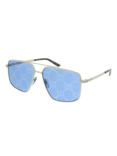 Shop Gucci Gg0941s Sunglasses In Silver Silver Blue