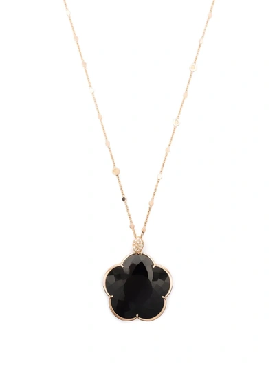Shop Pasquale Bruni 18kt Rose Gold Ton Joli Onyx And Diamond Necklace In Rosa