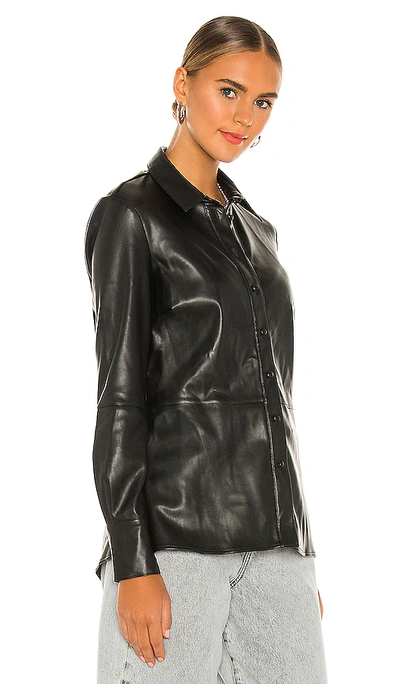 Shop Bardot Faux Leather Shirt In Black
