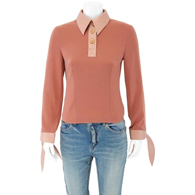 Shop Nanushka George Polo Collar Long-sleeve Shirt In Pink
