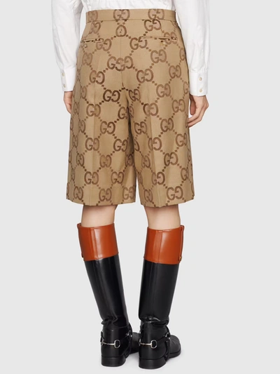 Shop Gucci Jumbo Shorts In Beige