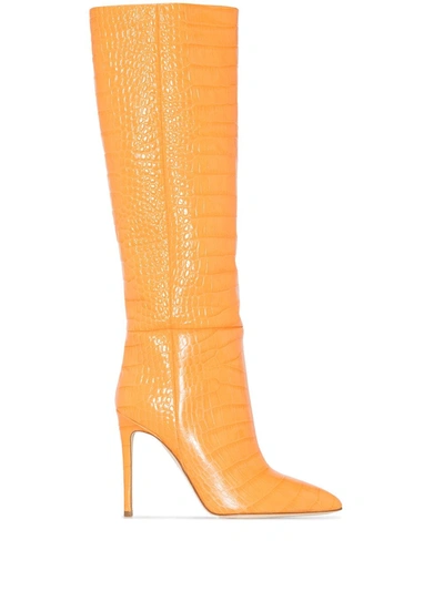 Shop Paris Texas 105mm Knee-high Boots In Orange