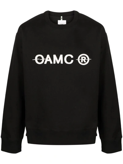 Shop Oamc Logo Crew-neck Sweatshirt In Black