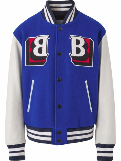 Blue Panelled Varsity Jacket