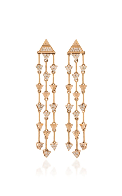 Shop Alessa Women's Trilogy 18k Rose Gold Diamond Earrings In Pink