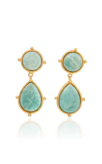 Sylvia Toledano 2 Pierres Dots With Amazonite Earrings In Blue