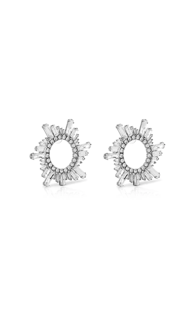 Shop Amina Muaddi Begum Crystal Earrings In Silver