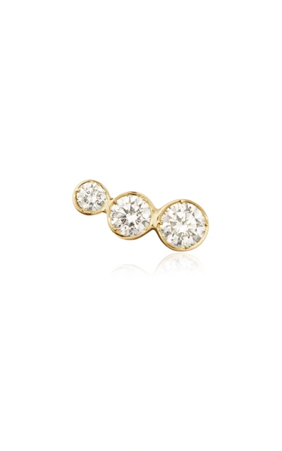 Shop Sophie Bille Brahe Women's Croissant Trois 18k Yellow Gold Diamond Single Earring