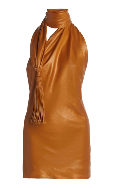 Bottega Veneta Tasseled Cintzed One-shoulder Top In Yellow