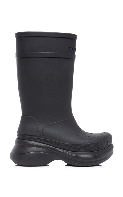 Shop Balenciaga Women's Crocs™ Rubber Boots In Black