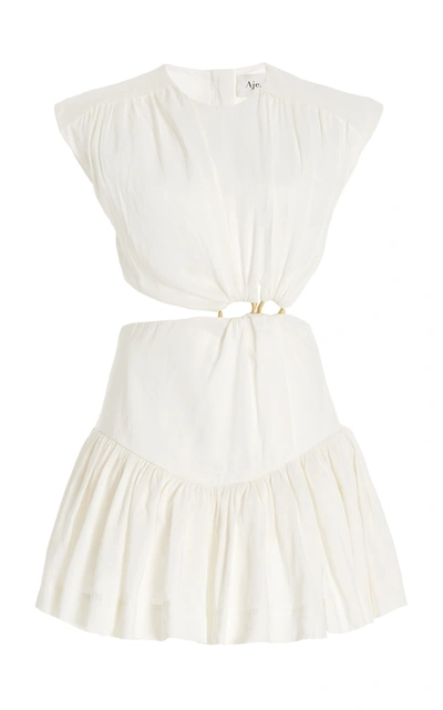 Shop Aje Women's Le Mempris Cutout Cotton Mini Dress In Ivory,pink