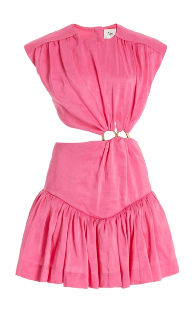 Shop Aje Women's Le Mempris Cutout Cotton Mini Dress In Ivory,pink