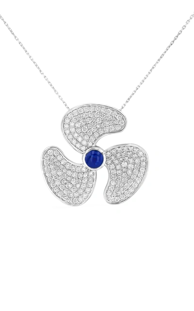 Shop Aisha Baker Women's Fan Club 18k White Gold Diamond; Sapphire Necklace