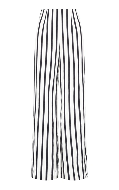 Shop St Agni Women's Amo Striped Linen-blend Wide-leg Trousers