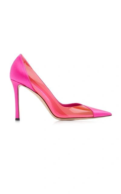 Shop Jimmy Choo Women's Cass Pvc And Satin Pumps In Pink