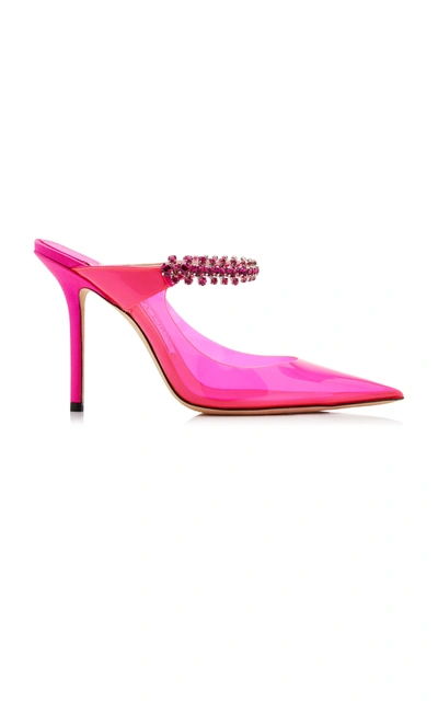 Shop Jimmy Choo Women's Bing Crystal-embellished Pvc Mules In Pink
