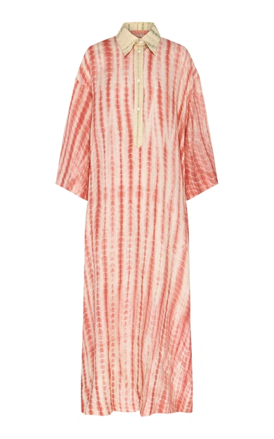 Shop Alãmais Women's Queenie Linen Pool Dress In Pink,stripe