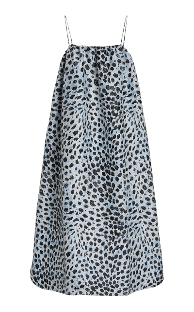 Shop Ganni Women's Animal-patterned Jacquard-knit Midi Dress In Print