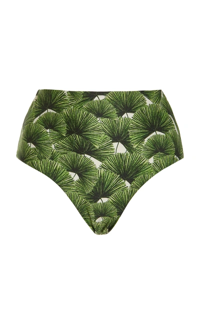 Shop Agua By Agua Bendita Women's Magenta Printed Bikini Briefs In Green