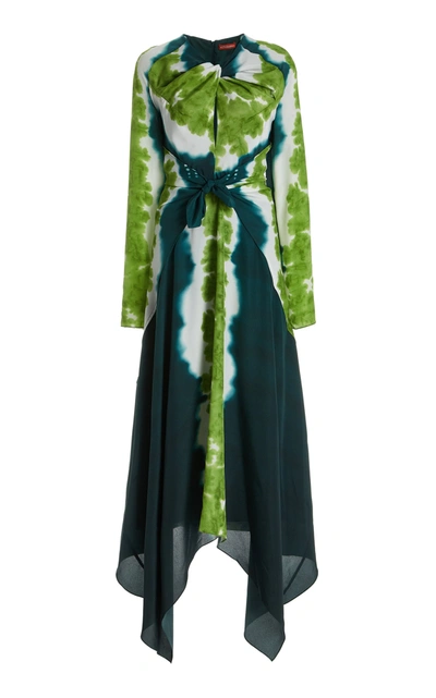 Shop Altuzarra Women's Adikia Shibori-print Stretch-crepe Maxi Dress In Multi