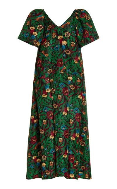 Shop La Doublej Women's Boom Printed Taffeta Maxi Dress