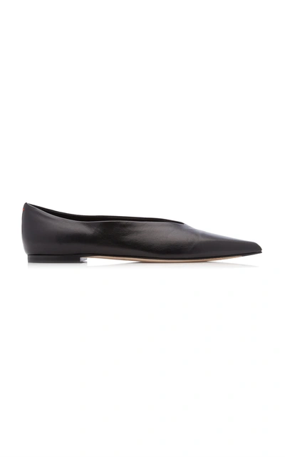 Shop Aeyde Women's Rosa Leather Flats In Neutral,black