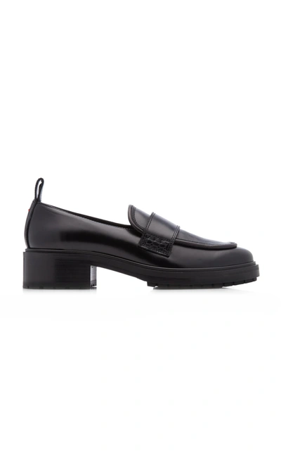 Shop Aeyde Ruth Leather Loafers In Black