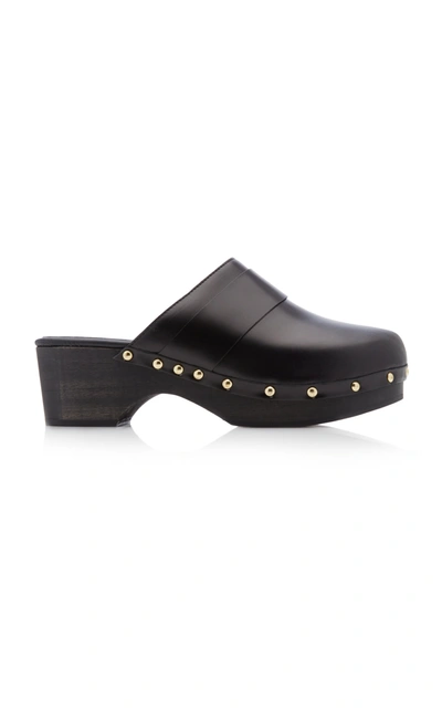 Shop Aeyde Bibi Studded Leather Clogs In Black