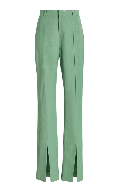 Shop Alexis Women's Veros Twill Straight-leg Pants In Green,white