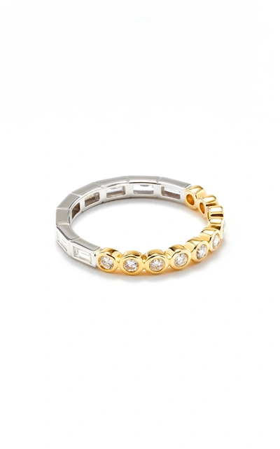 Shop Yvonne Léon Alliance 18k White And Yellow Diamond Ring In Gold