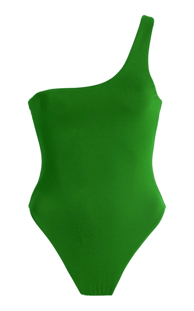 Shop Aexae Women's One-shoulder One-piece Swimsuit In Green