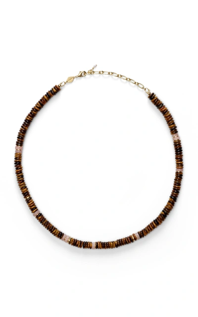 Shop Anni Lu Women's Eye Of The Tiger Pearl Necklace In Brown