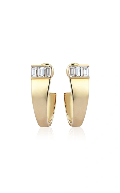 Shop Sim And Roz Loa 14k Yellow Gold Diamond Earrings