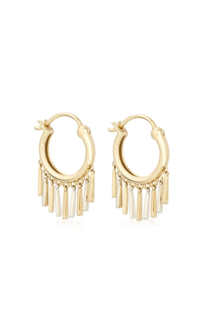 Shop Adina Reyter Women's Fringe 14k Yellow Gold And Sterling Silver Huggie Earrings In Multi