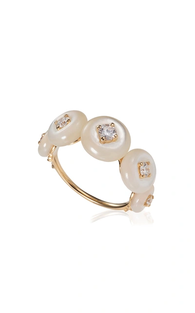 Shop Fernando Jorge Women's Surrounding 18k Yellow Gold Diamond; Mother-of-pearl Ring In White