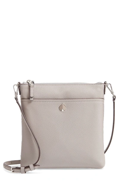 Shop Kate Spade Small Polly Leather Crossbody Bag In True Taupe